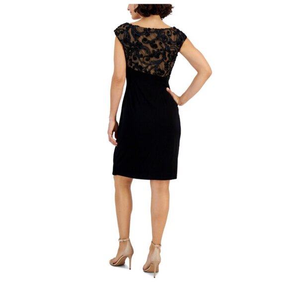 Connected Dress 16 Black Embroidered Ruffle Washable Cruise Wedding Party - Picture 7 of 13